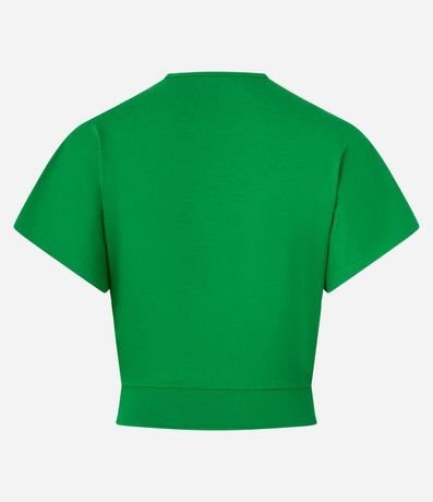 Blusa Corta Lisa en Viscose con Escote en V Transpasado 5