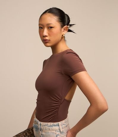 Body Manga Corta con Fruncidos y Espalda Abierta 5