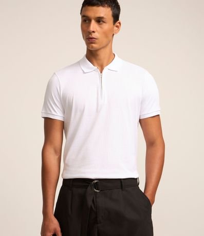 Remera Polo en Algodón con Cremallera en el Cuello
