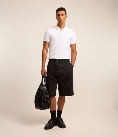 Remera Polo en Algodón con Cremallera en el Cuello 2