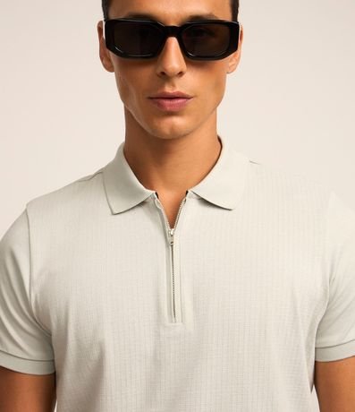 Remera Polo en Algodón con Cremallera en el Cuello 3