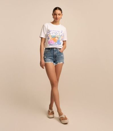 Short Jeans Destroyed con Tiro Alto