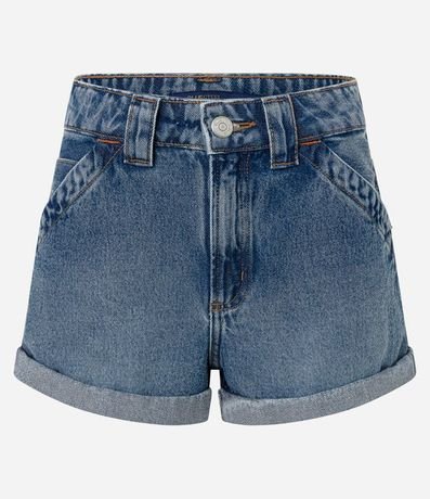 Short Mom Jeans con Bolsillo Cuchillo y Bajo Plegado 5