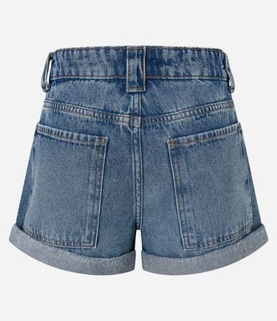 Short Mom Jeans con Bolsillo Cuchillo y Bajo Plegado 6
