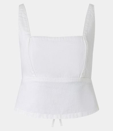 Blusa Cropped en Sarga con Lazo en la Espalda 5