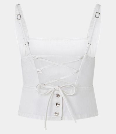 Blusa Cropped en Sarga con Lazo en la Espalda 6