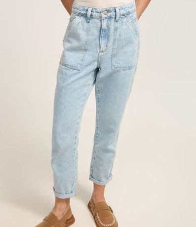 Pantalón Mom en Jeans con Bolsillos Cuadrados 3
