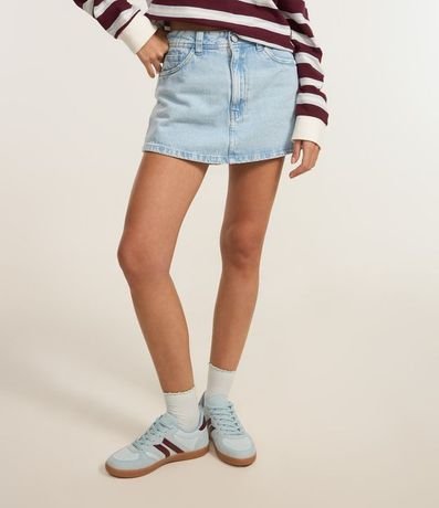 Short Pollera Corto en Jeans con Tiro Alto 3