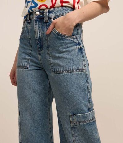 Pantalón Cargo Jeans Dirty con Bolsillo Carpinteiro 4