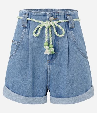 Short Baggy en Jeans con Cinturón de Cordón 4