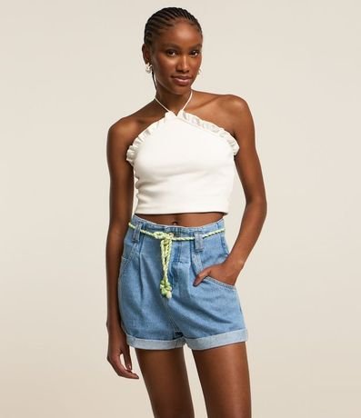Short Baggy en Jeans con Cinturón de Cordón 2