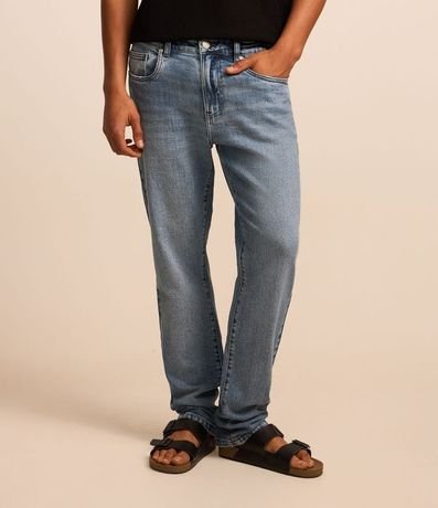 Pantalón Slim en Jeans Denim con Lavado y Pespunte