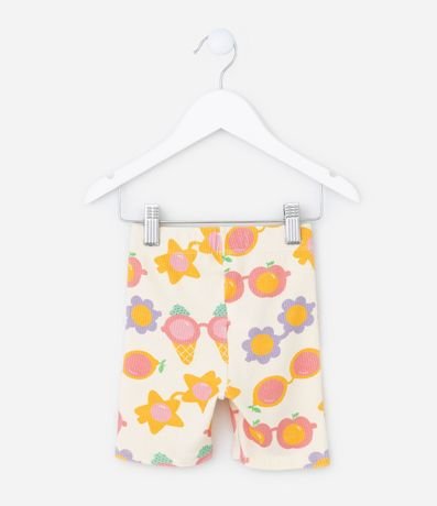 Bermuda Infantil Acanalada con Estampa óculos - Talle 1 a 5 Años 2
