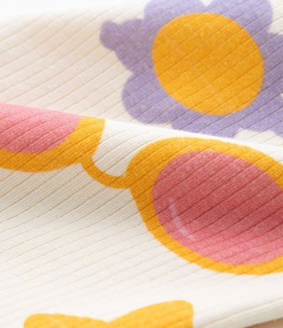 Bermuda Infantil Acanalada con Estampa óculos - Talle 1 a 5 Años 3