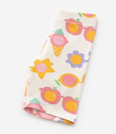 Bermuda Infantil Acanalada con Estampa óculos - Talle 1 a 5 Años 5