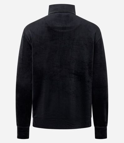 Campera en Microfibra con Cuello Alto y Cremallera 5