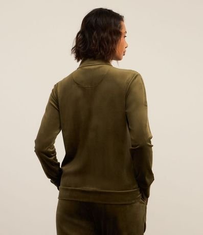 Campera en Microfibra con Cuello Alto y Cremallera 3