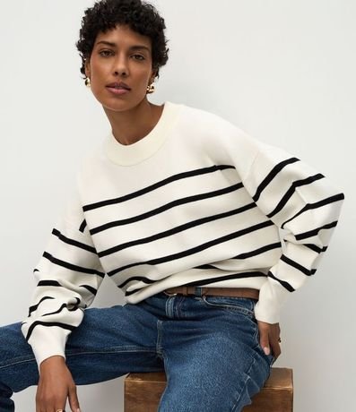 Suéter de Punto con Estampa Rayada 5