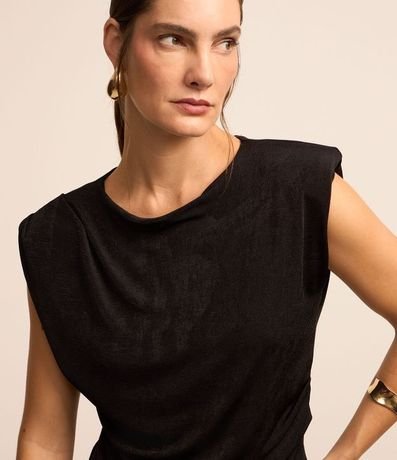 Vestido sin Manga en Jersey con Fruncido y Cutout 2