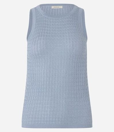 Blusa sin Manga en Punto con Texturas 5
