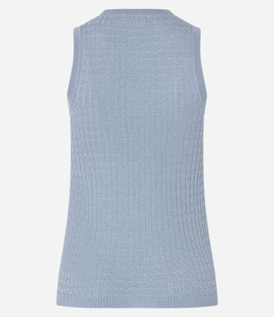 Blusa sin Manga en Punto con Texturas 7