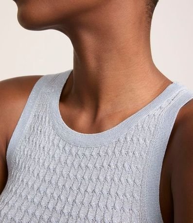 Blusa sin Manga en Punto con Texturas 3