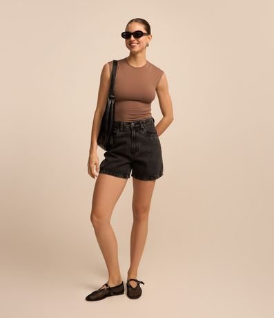 Short Mom en Jeans con Tiro Alto 1