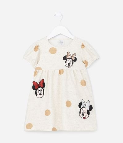 Vestido Infantil Texturizado con Estampa Minnie - Talle 1 a 5 años