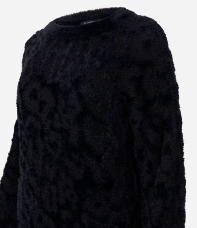 Suéter en Poliamida Afelpada con Textura Animal Print 2
