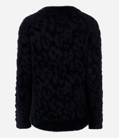 Suéter en Poliamida Afelpada con Textura Animal Print 3