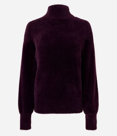 Suéter en Poliamida Afelpada con Cuello Alto 6