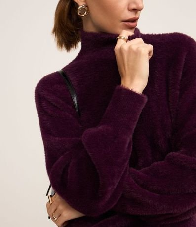 Suéter en Poliamida Afelpada con Cuello Alto 3