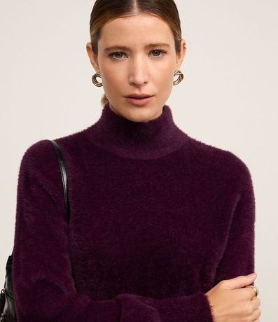 Suéter en Poliamida Afelpada con Cuello Alto 4