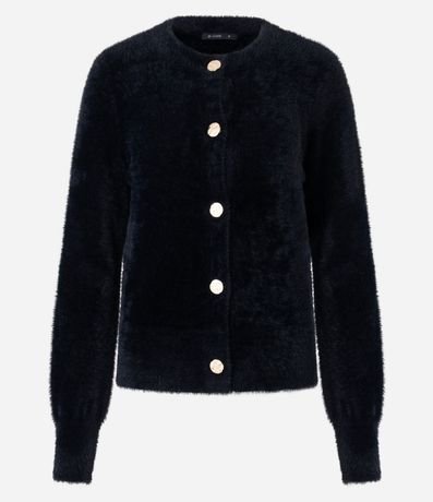 Cardigan en Poliamida Afelpada con Puños Largos 6