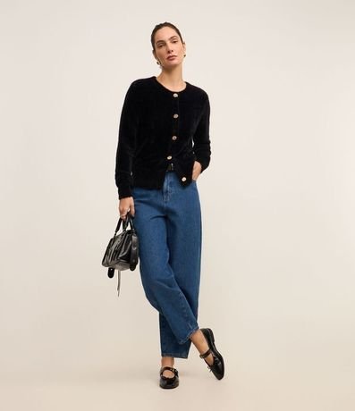 Cardigan en Poliamida Afelpada con Puños Largos 2