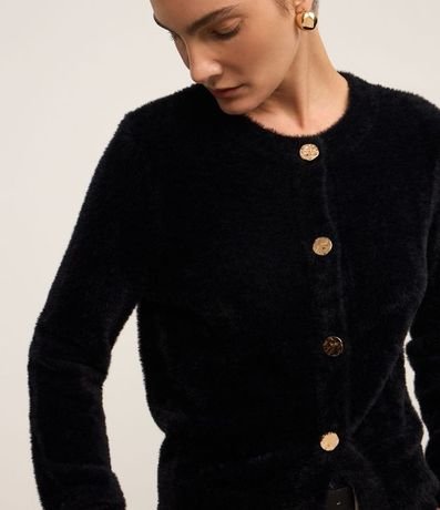 Cardigan en Poliamida Afelpada con Puños Largos 3