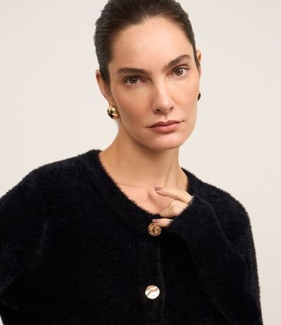 Cardigan en Poliamida Afelpada con Puños Largos 5