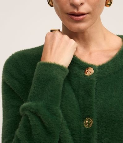 Cardigan en Poliamida Afelpada con Puños Largos 4