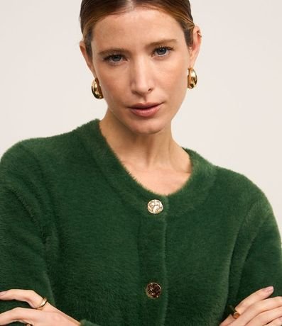 Cardigan en Poliamida Afelpada con Puños Largos 5