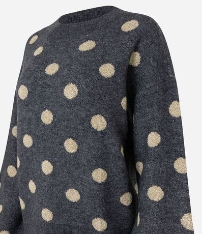 Suéter en Punto con Manga Ampla y Estampa de Lunares 2