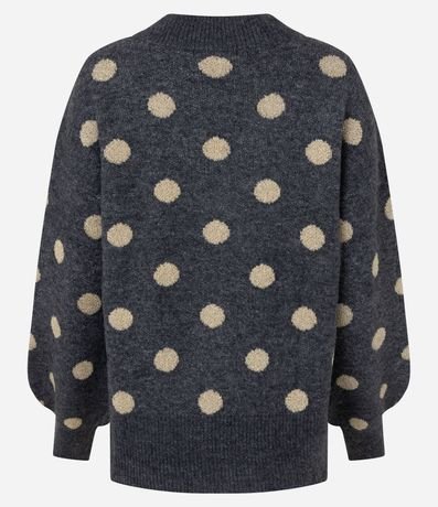 Suéter en Punto con Manga Ampla y Estampa de Lunares 3