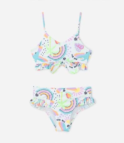 Bikini Infantil con Volados y Protección UV - Talle 5 a 14 años