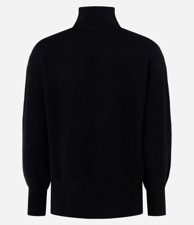 Suéter en Tricot con Cuello Alto y Bordado de Losangos 7