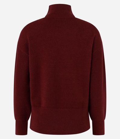 Suéter en Tricot con Cuello Alto y Bordado de Losangos 7