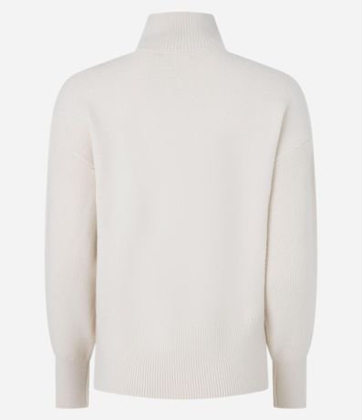 Suéter en Tricot con Cuello Alto y Bordado de Losangos 7