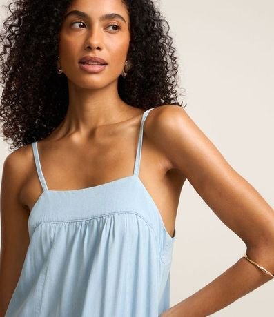 Vestido Largo en Jeans lazo y Fenda 3