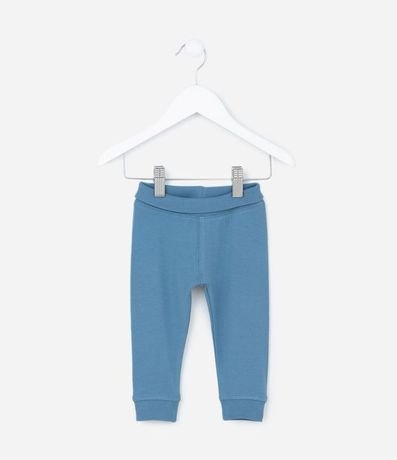 Pantalón Infantil con Cintura Plegada y Puños Canalé - Talle RN a 18 Meses