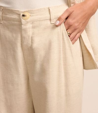 Pantalón Recto en Sarga con Pliegues 4
