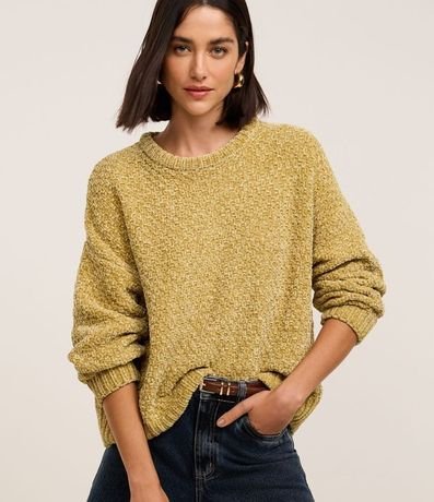 Suéter en Chenille con Cuello Redondo 4