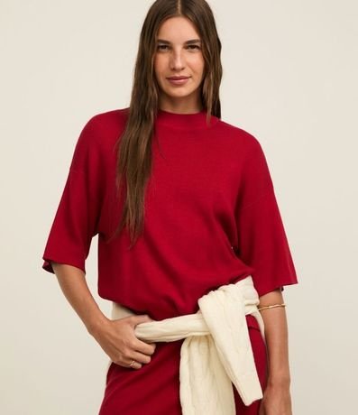 Blusa en Punto con Sisa Deslocada y Manga Amplia 3